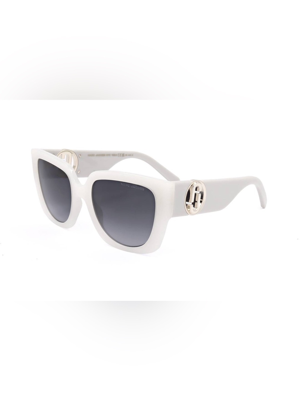 Marc Jacobs White Cat Eye Sunglasses with Gradient Gray Lenses
